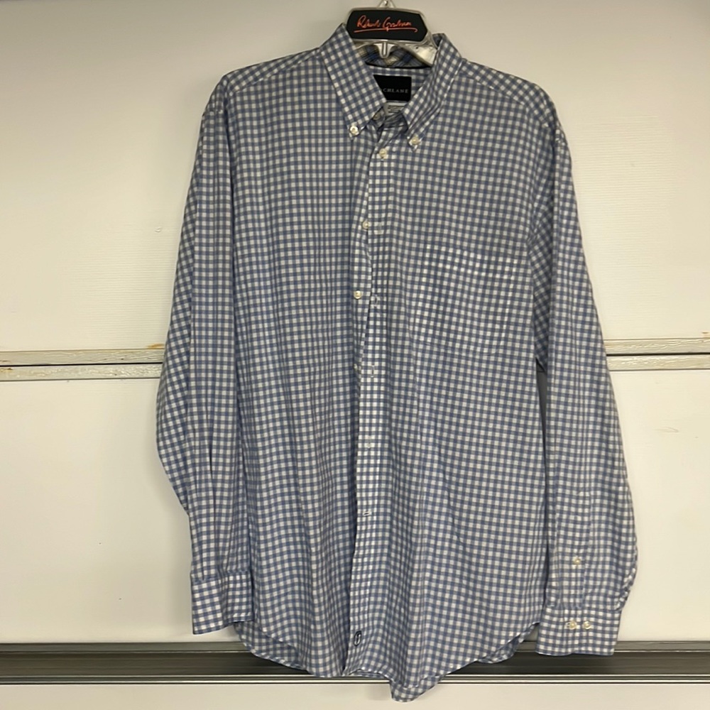 Mens button down shirt long sleeve checkered